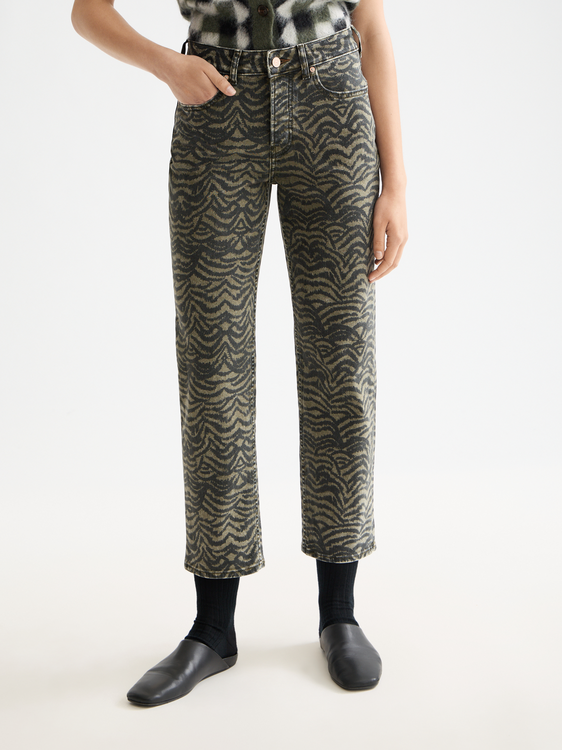 The Sky print straight denim