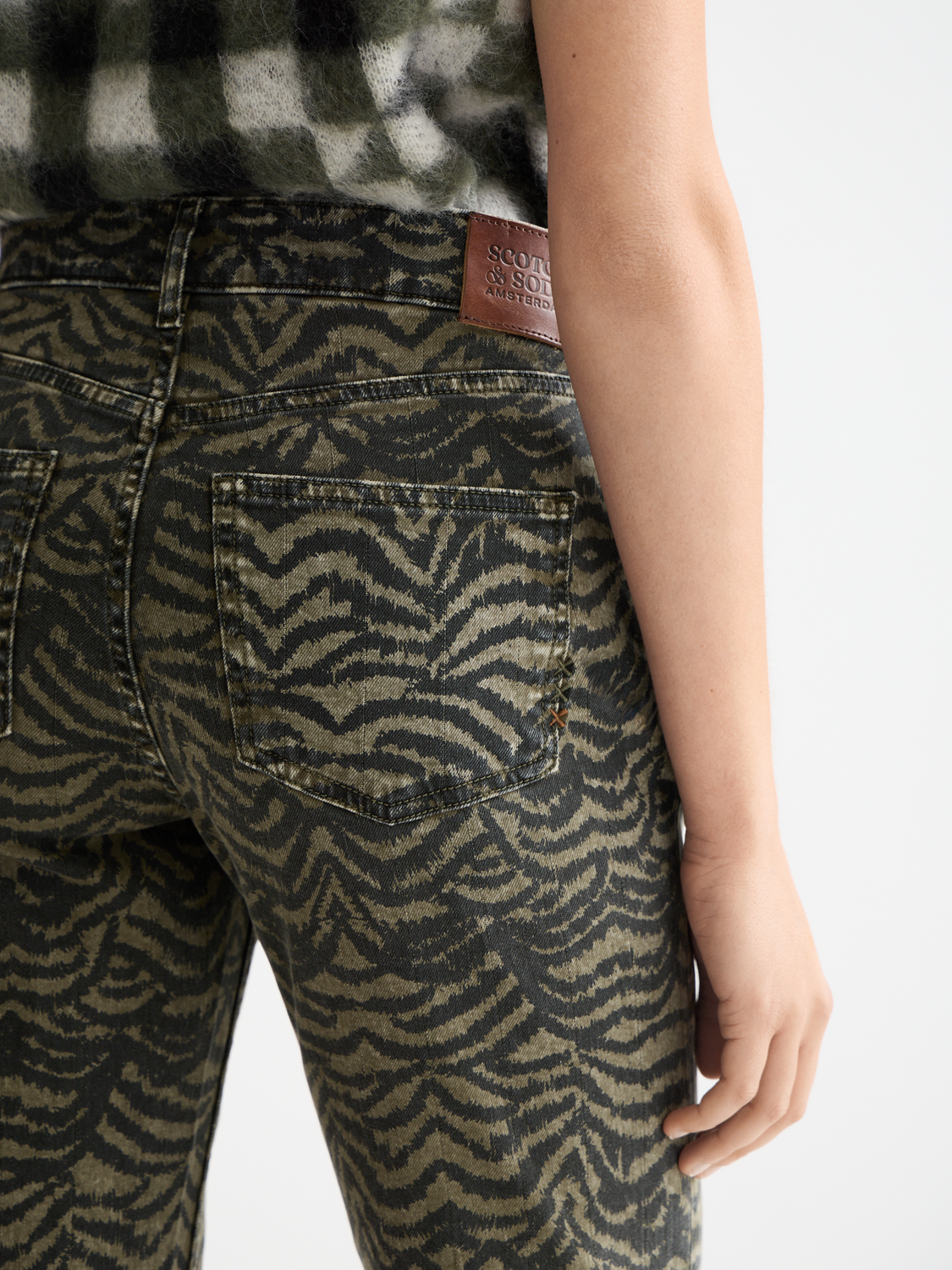 The Sky print straight denim
