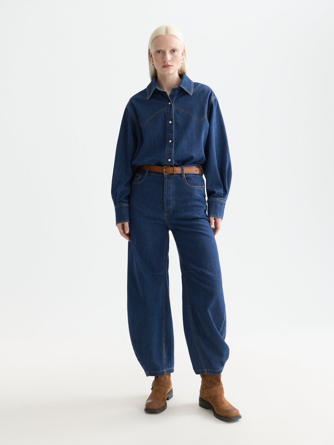 The Loop high rise barrel jeans