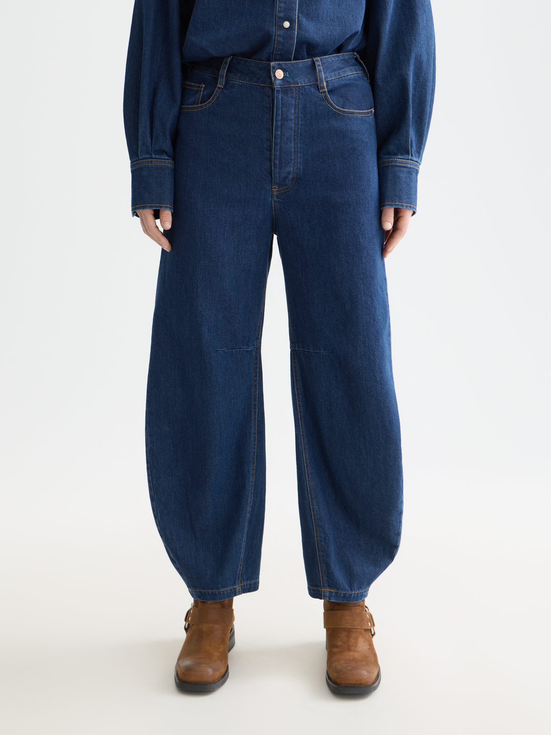 The Loop high rise barrel jeans