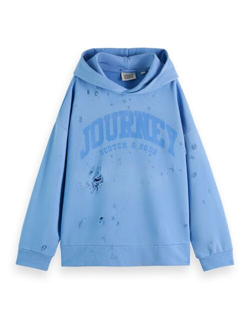 SPRAYED HOODIE WITH DESTROYED DETAILS