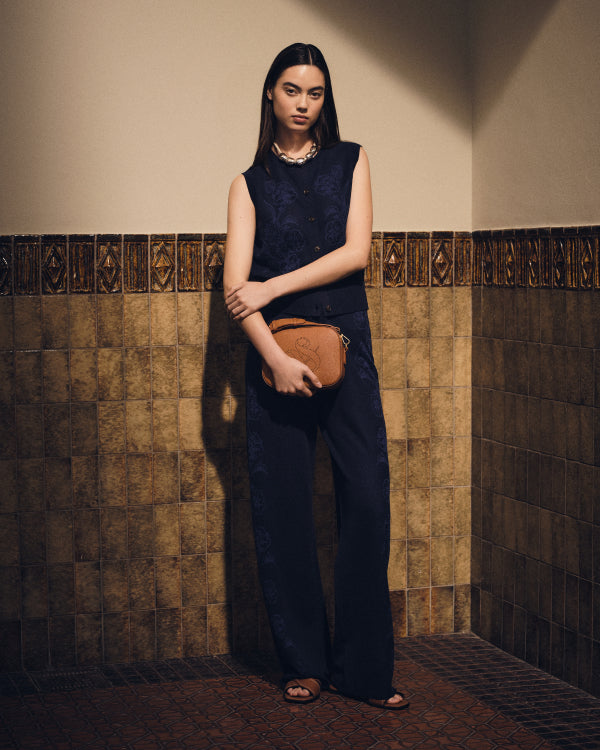 Jacquard knitted relaxed spencer