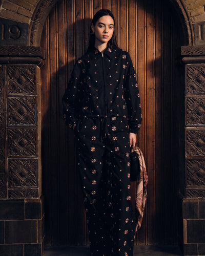 Noa high-rise wide-leg embroidered pants