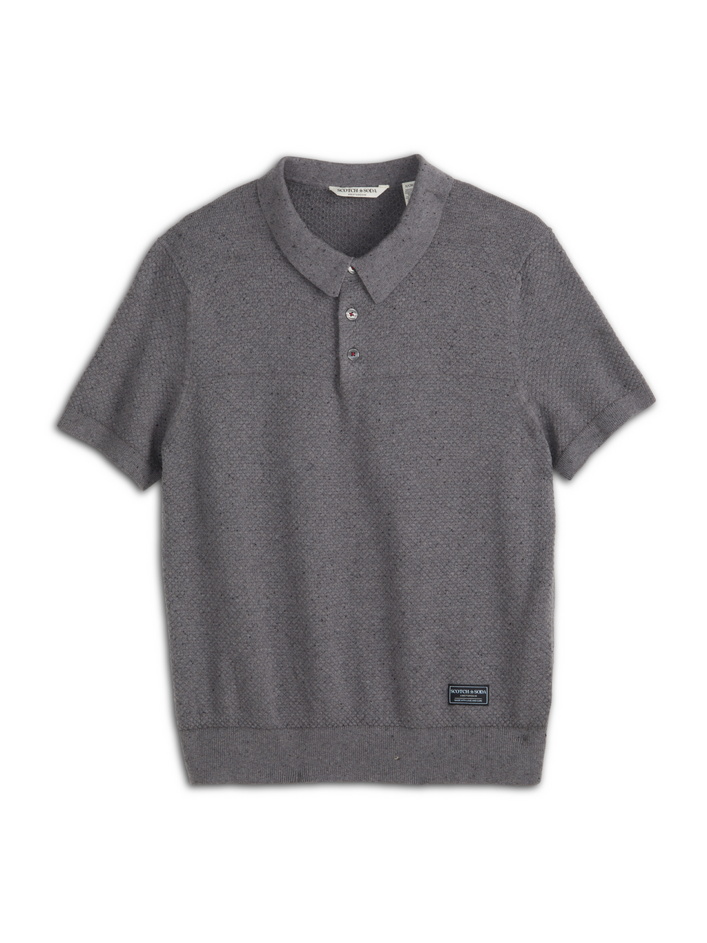 S&S NEPS TEXTURE STITCH POLO SWEATER