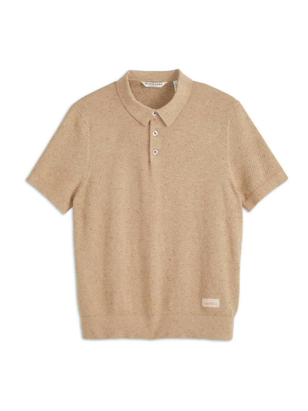 S&S NEPS TEXTURE STITCH POLO SWEATER