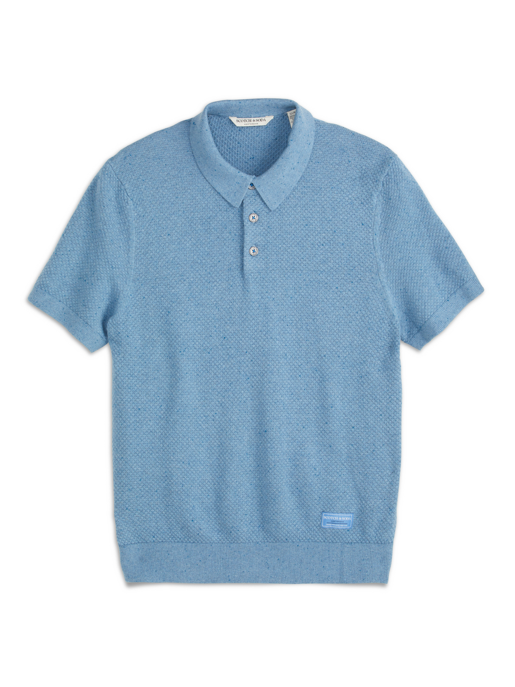 S&S NEPS TEXTURE STITCH POLO SWEATER