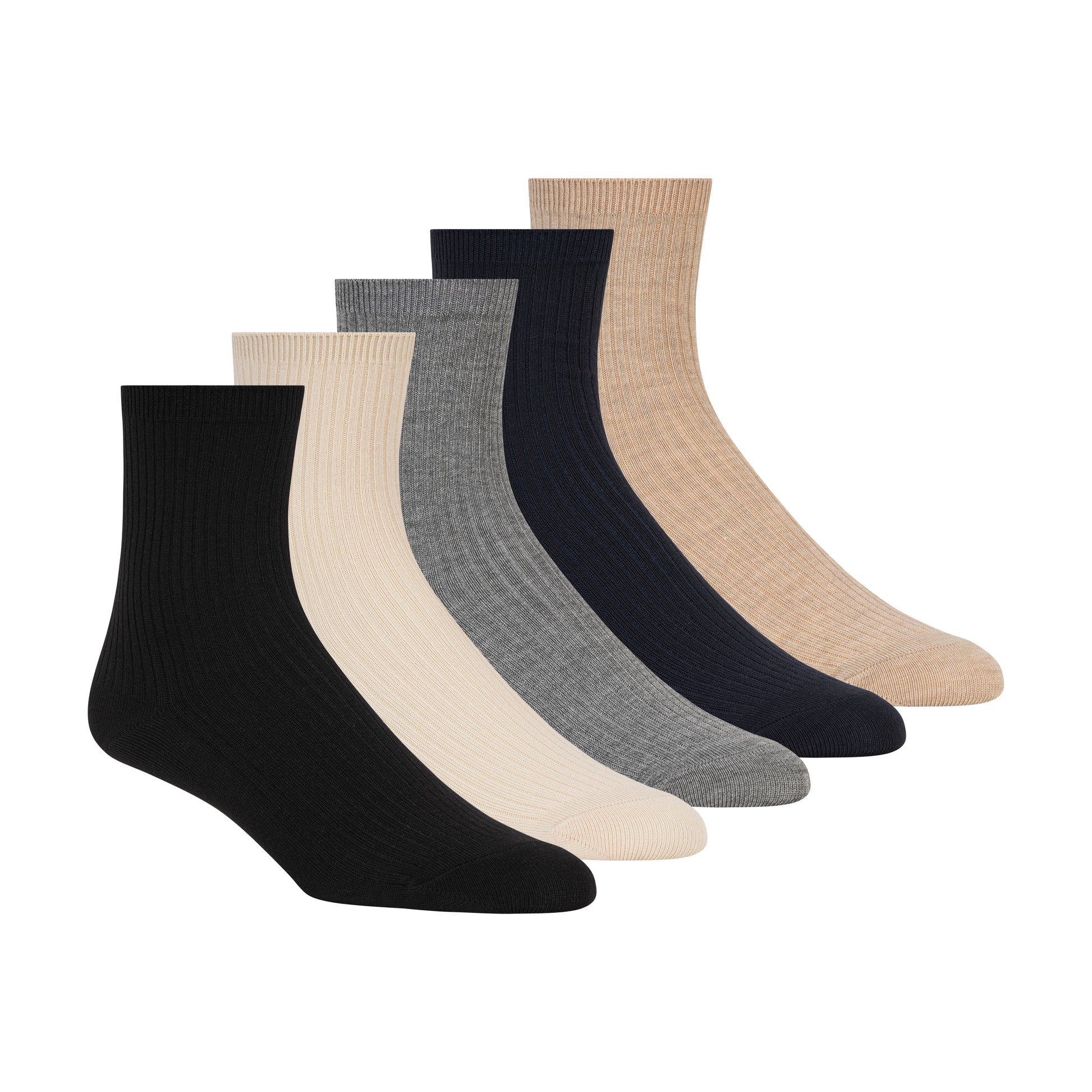 5PK WOMENS NON TERRY CREW
