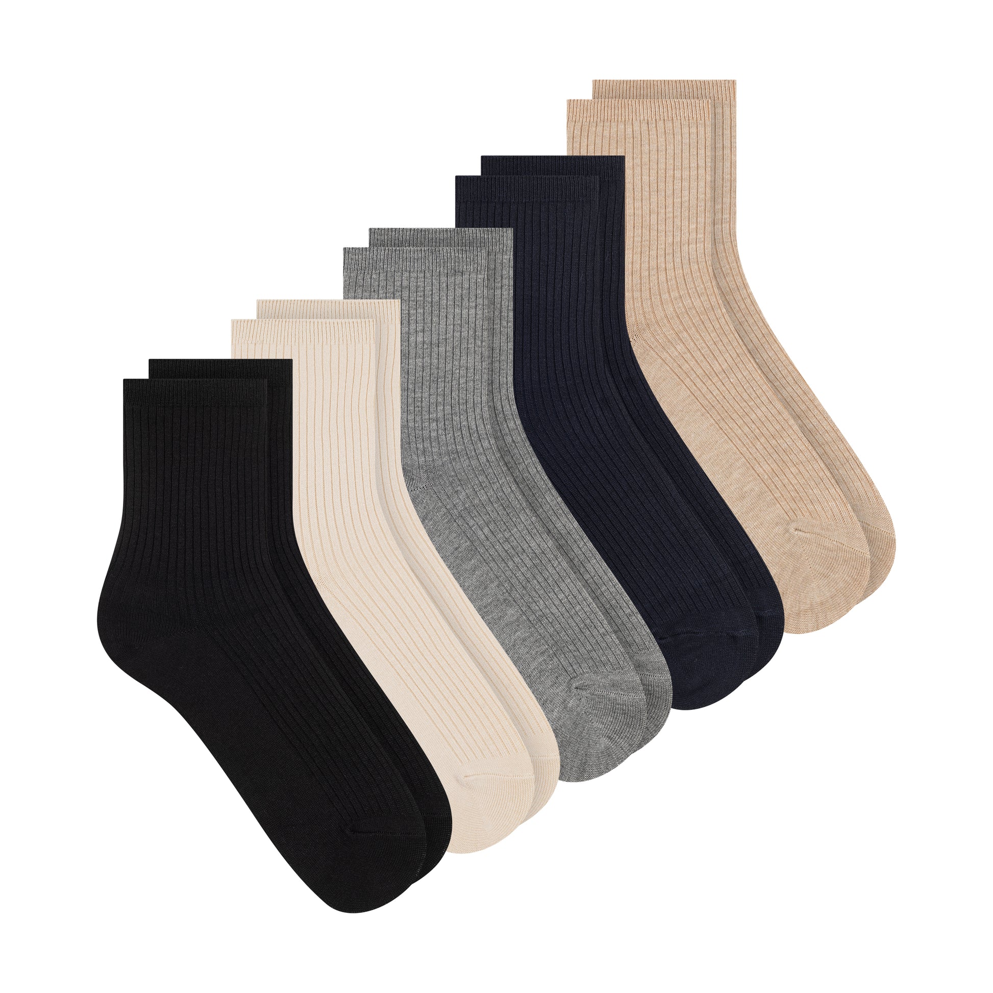 5PK WOMENS NON TERRY CREW
