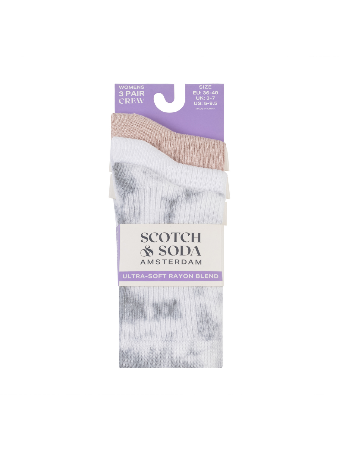 3PK WOMENS NON TERRY CREW