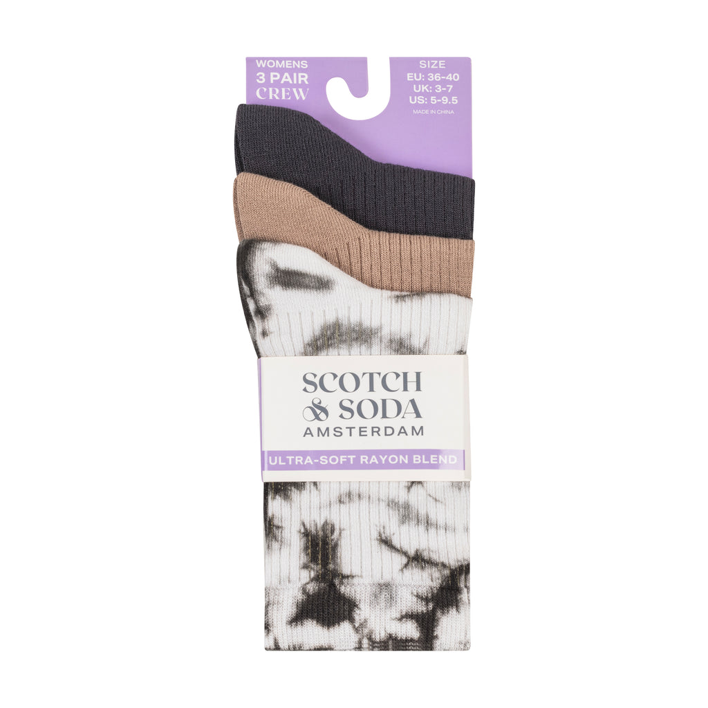 3PK WOMENS NON TERRY CREW