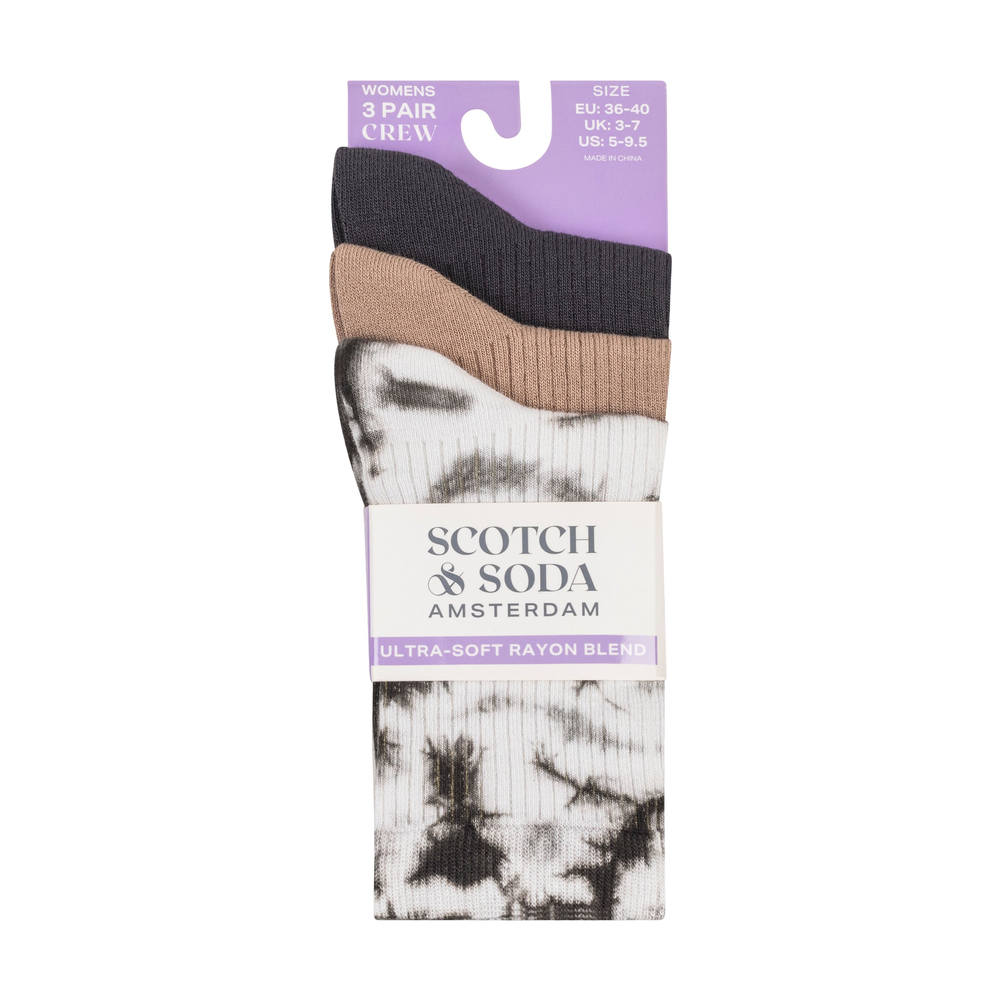 3PK WOMENS NON TERRY CREW
