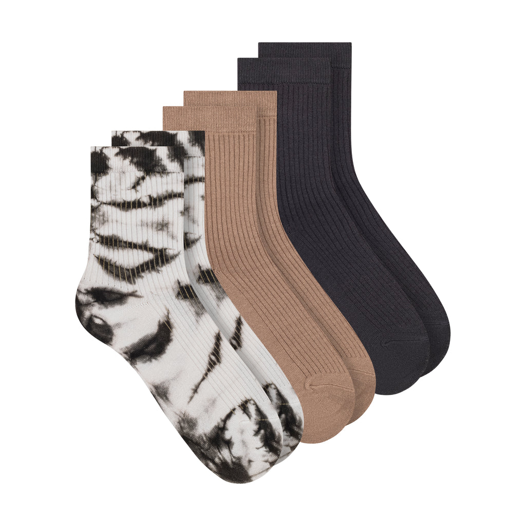 3PK WOMENS NON TERRY CREW