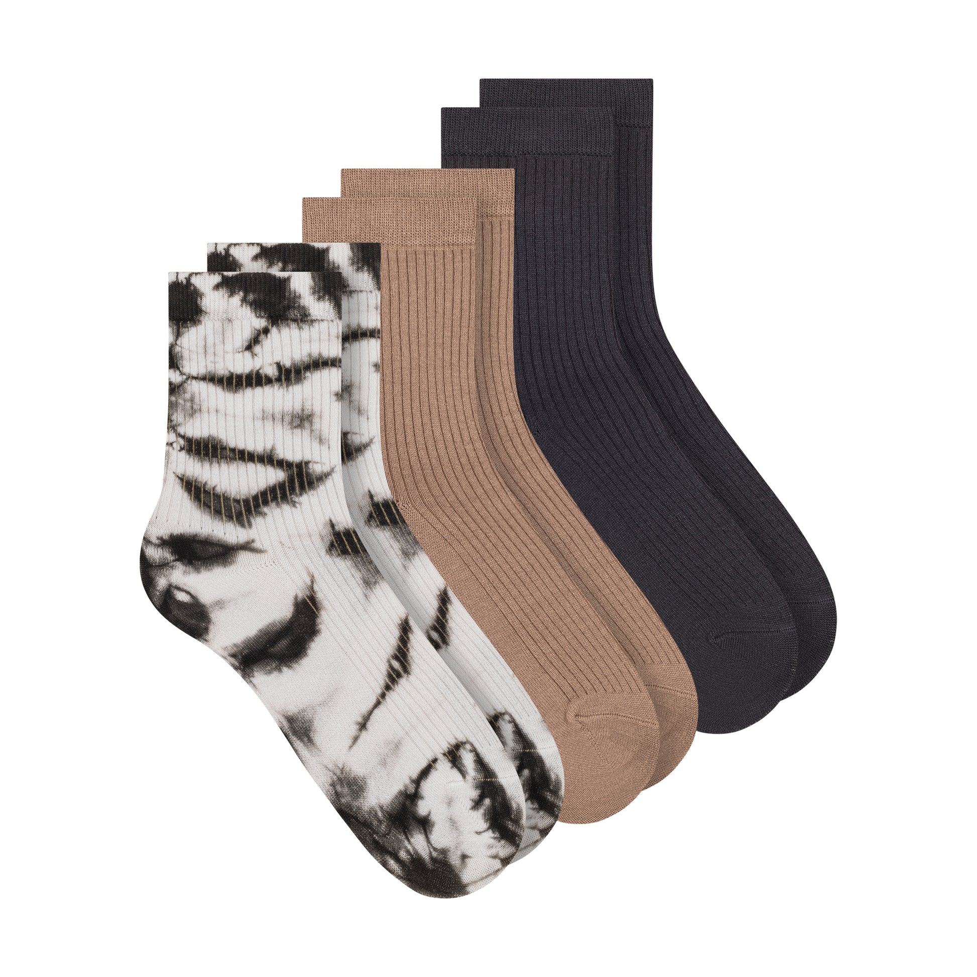 3PK WOMENS NON TERRY CREW