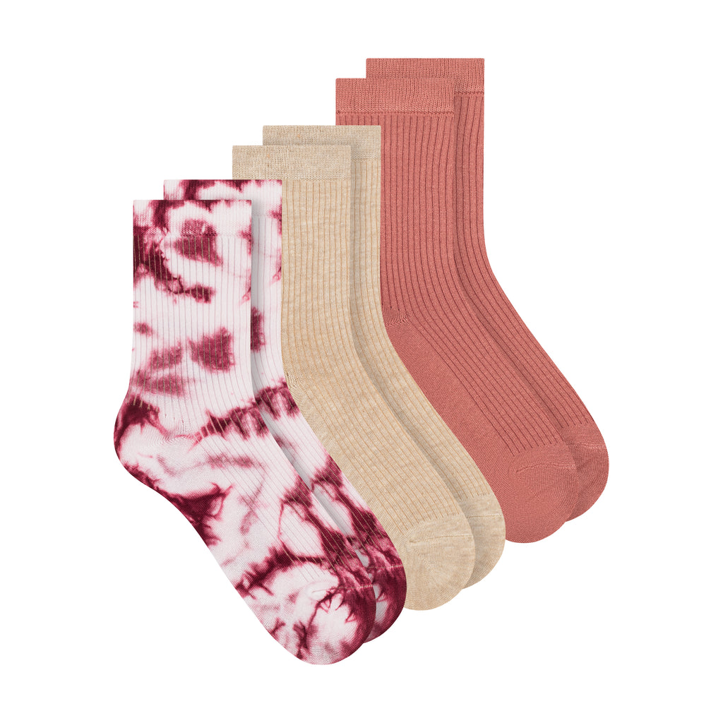 3PK WOMENS NON TERRY CREW