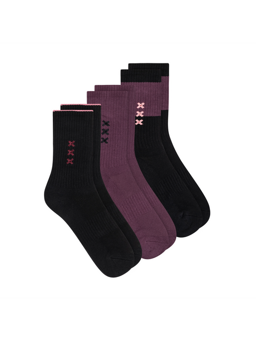 3PACK WOMENS 1/2 TERRY CREW