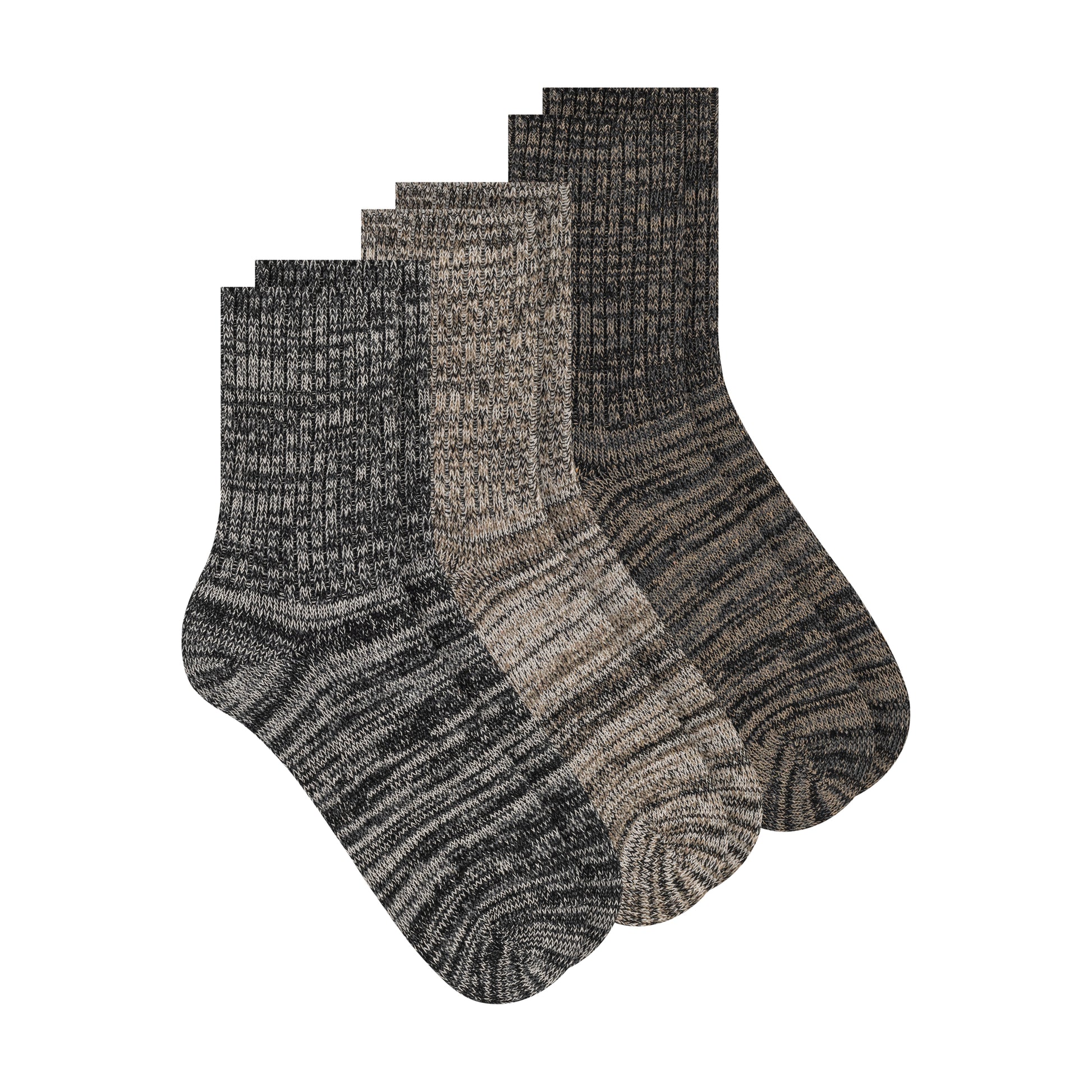 3PK WOMENS NON TERRY CREW