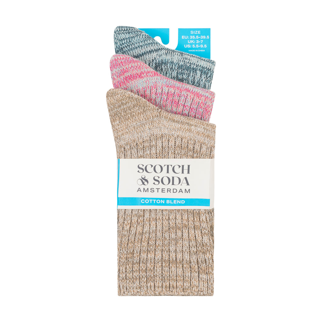 3PK WOMENS NON TERRY CREW