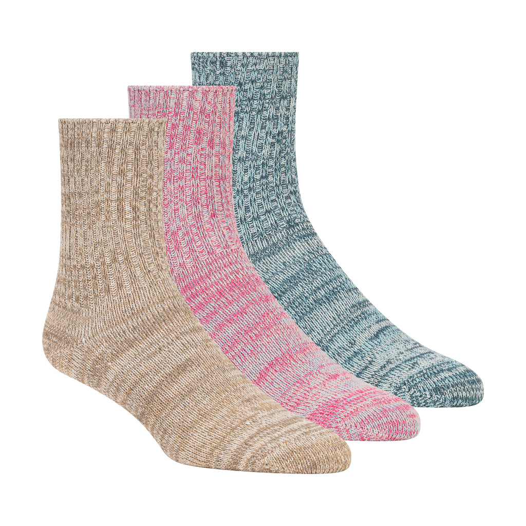 3PK WOMENS NON TERRY CREW