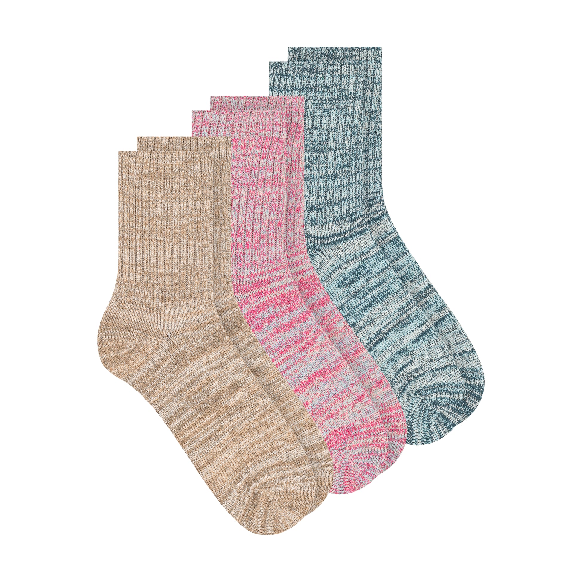 3PK WOMENS NON TERRY CREW