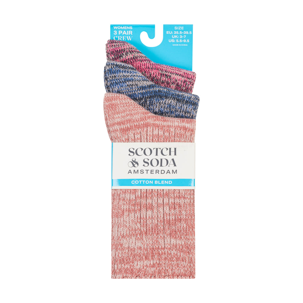 3PK WOMENS NON TERRY CREW