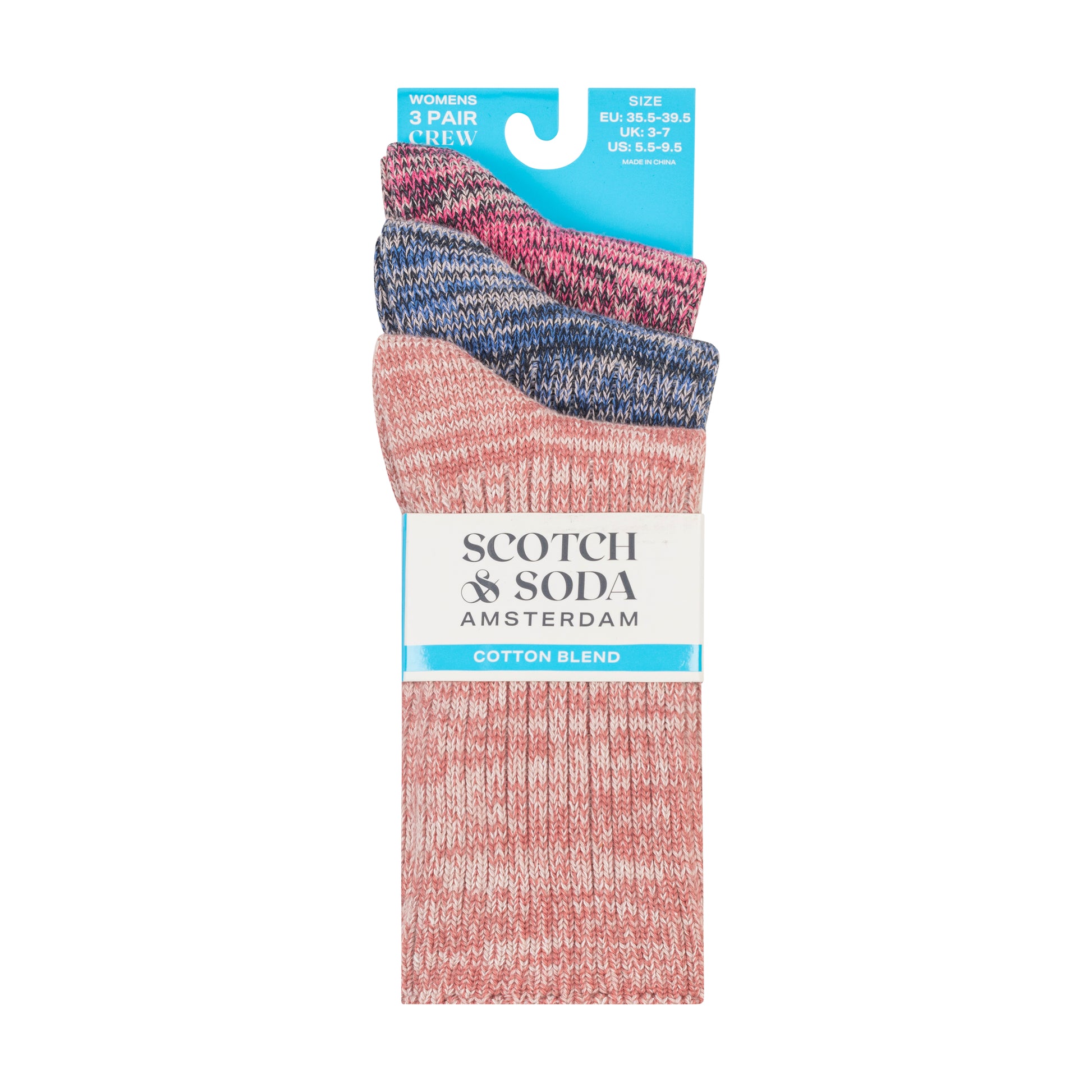 3PK WOMENS NON TERRY CREW