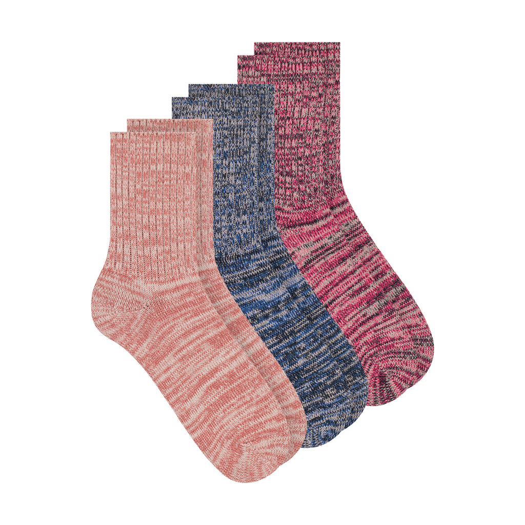 3PK WOMENS NON TERRY CREW