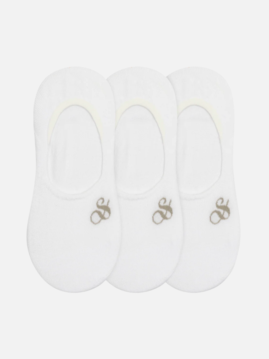 3-PACK WOMEN'S INVISIBLE SOCKS - WHITE TRADITIONAL