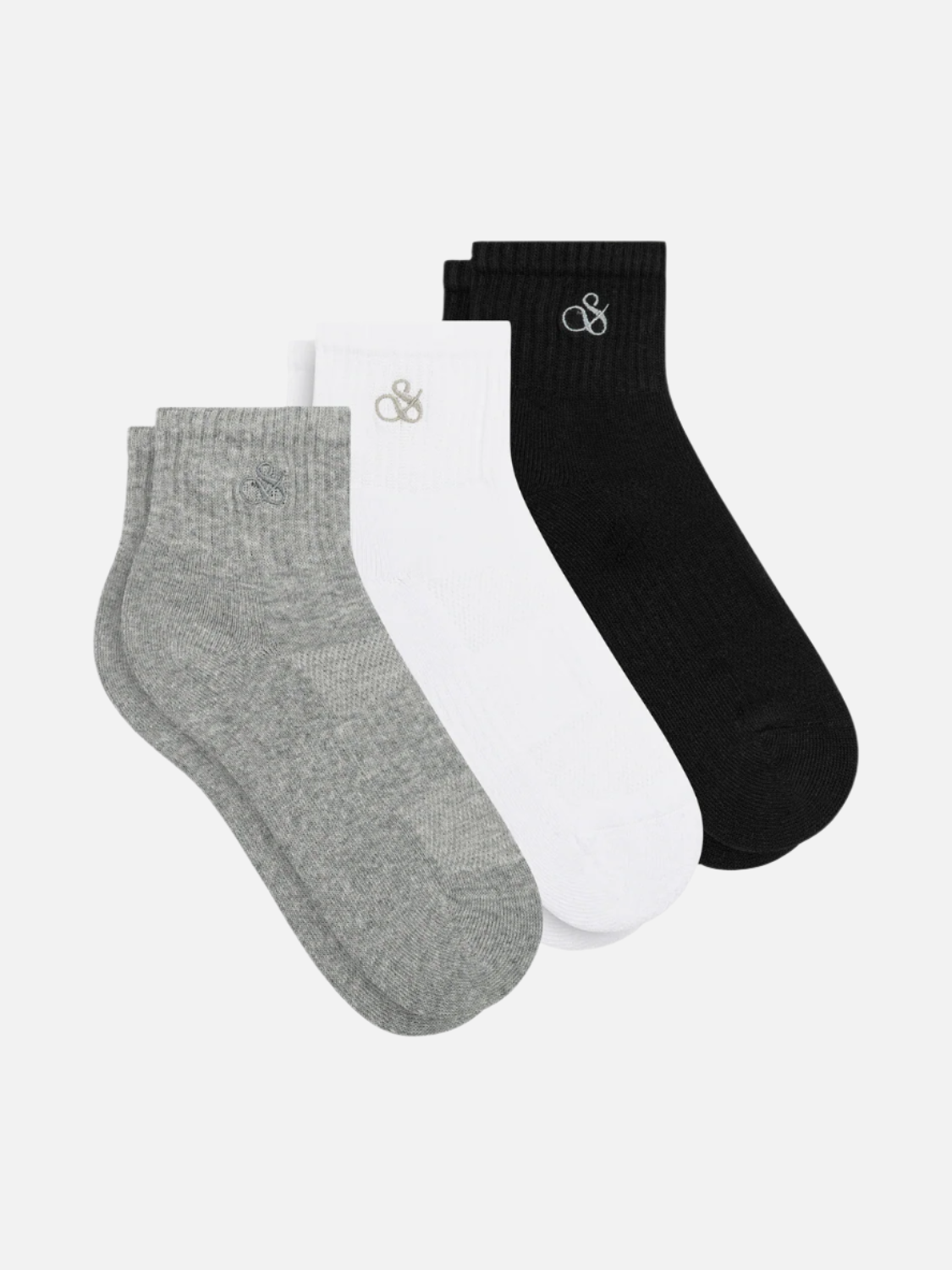 3-PACK WOMEN'S CREW SOCKS - MEDIUM GREY