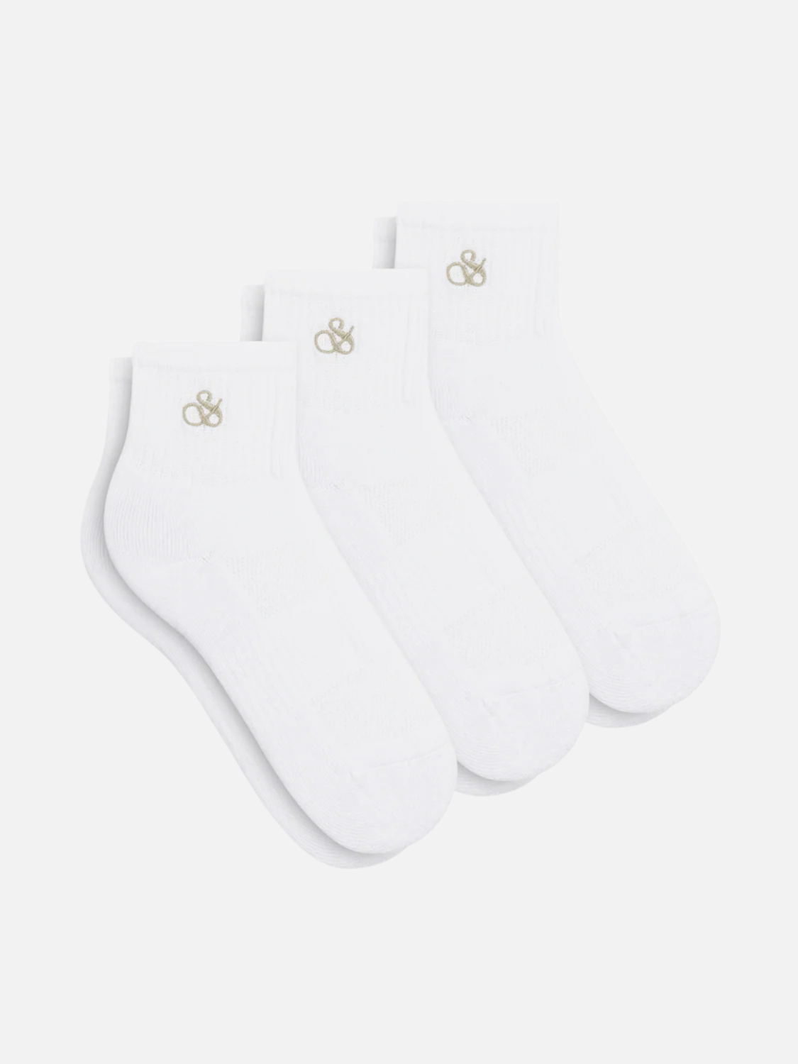 3-PACK WOMEN'S CREW SOCKS - WHITE TRADITIONAL