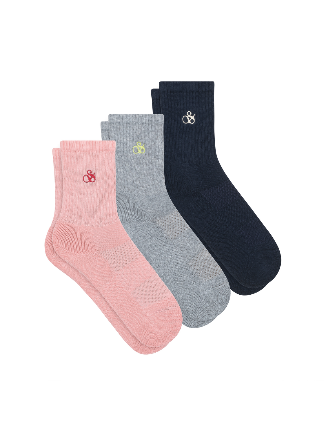 3PACK GIRLS 1/2 TERRY CREW