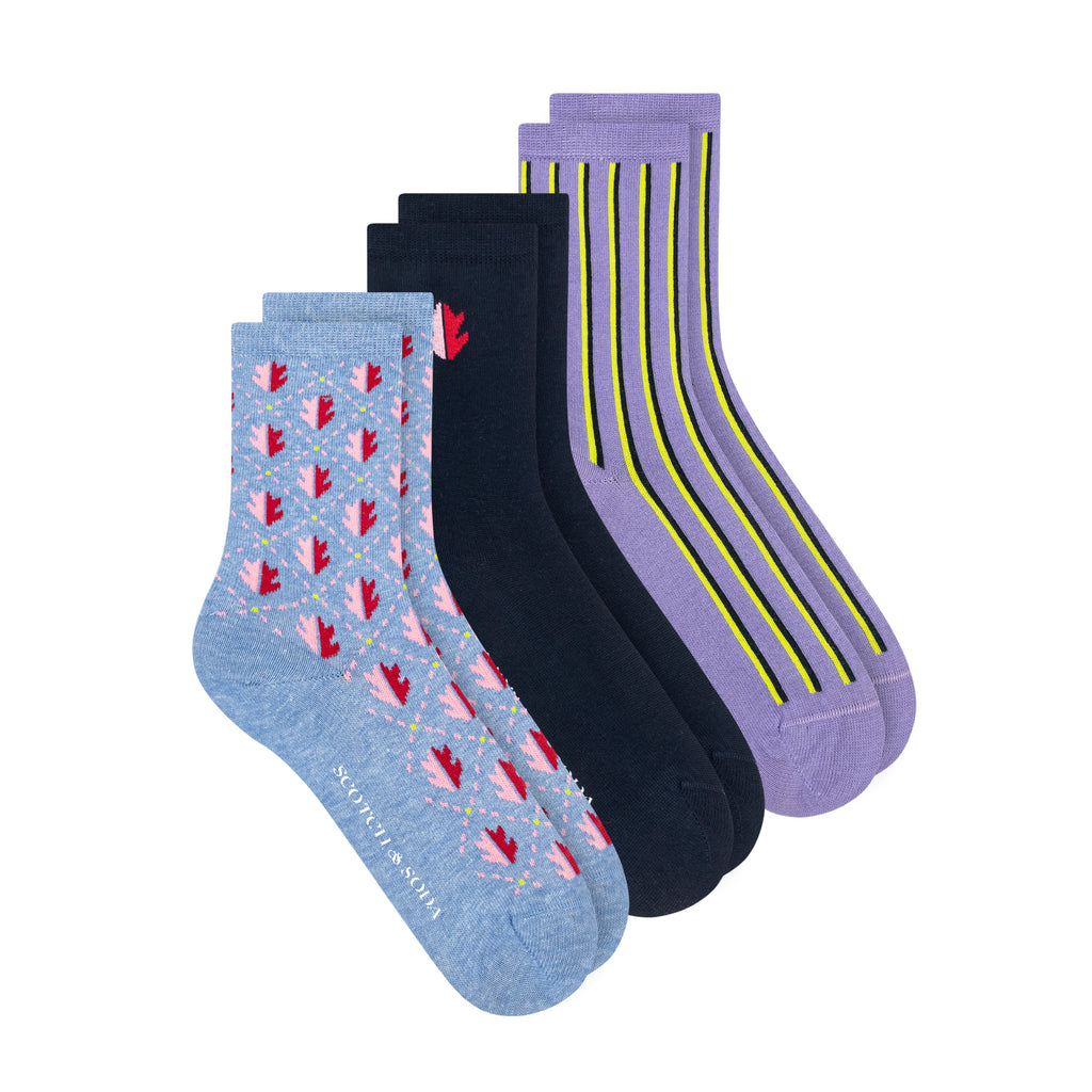 3PK GIRLS NON TERRY CREW