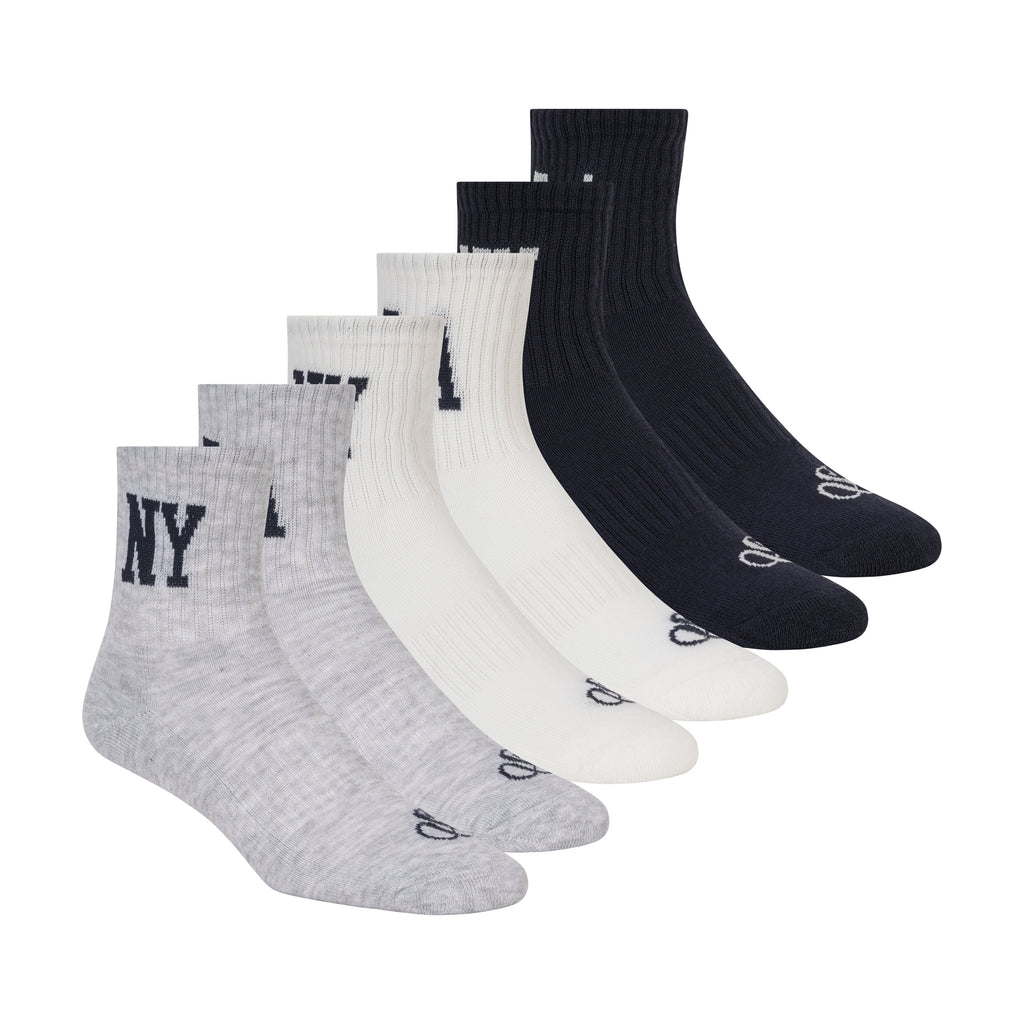 6PK WOMENS 1/2 TERRY LOW CREW