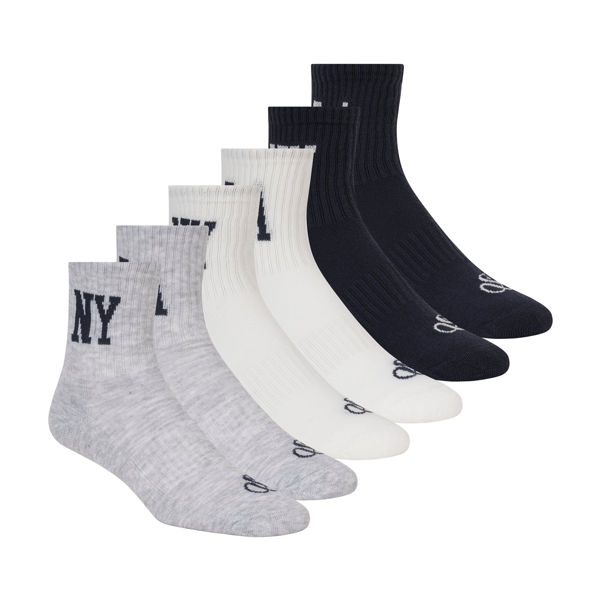6PK WOMENS 1/2 TERRY LOW CREW