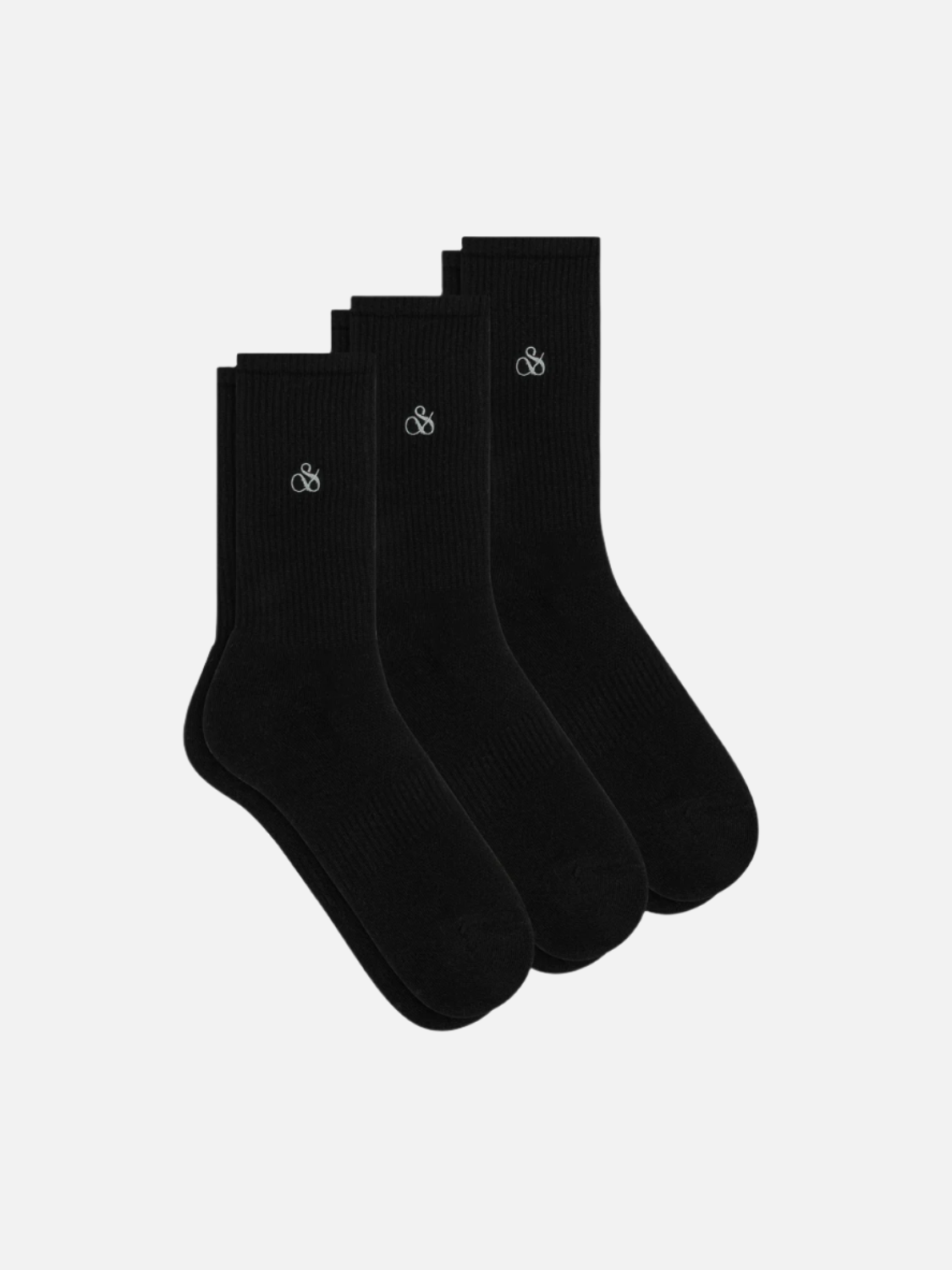 3-PACK MEN'S COTTON SOCKS - BLACK