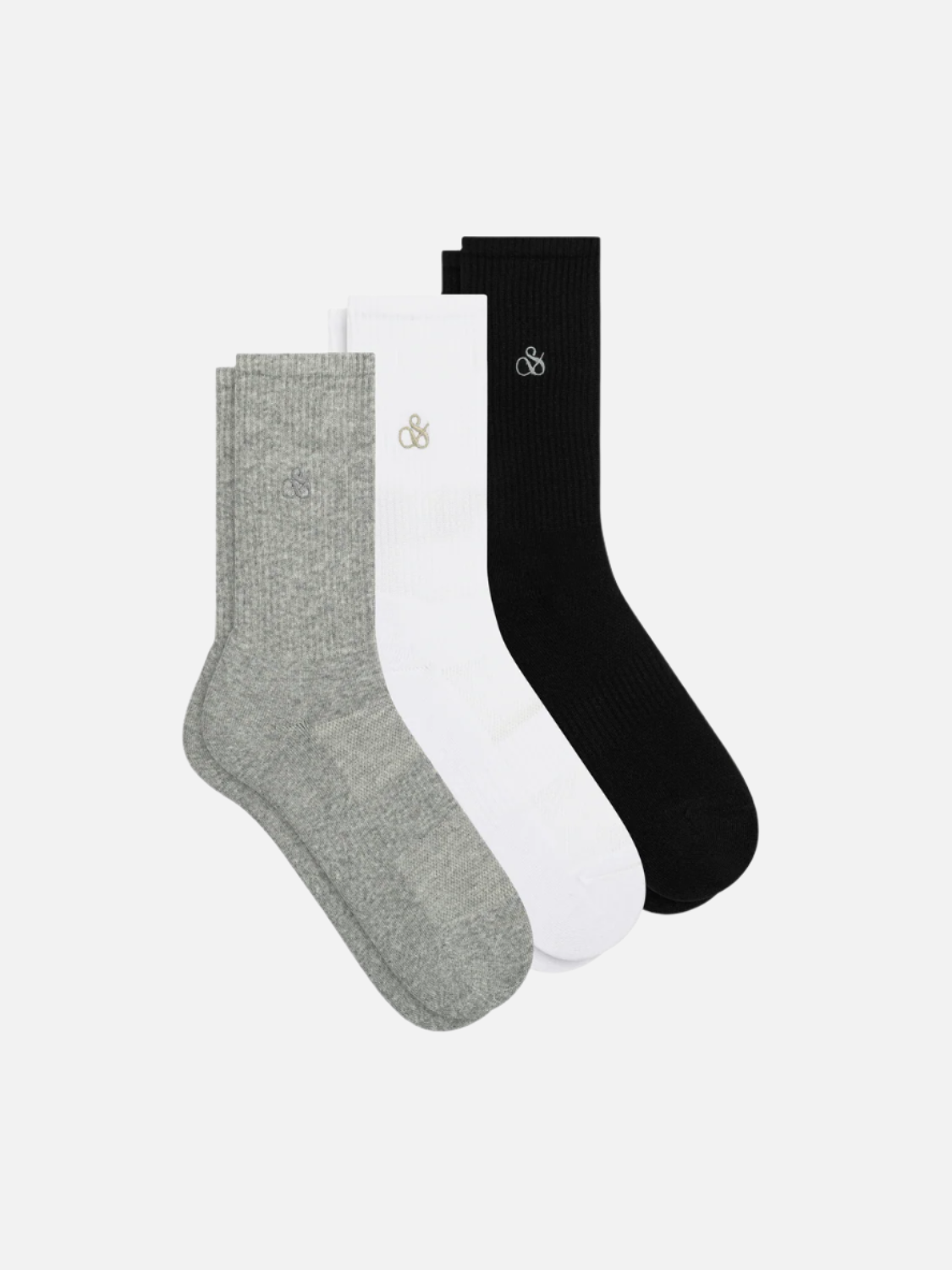 3-PACK MEN'S COTTON SOCKS - MEDIUM GREY