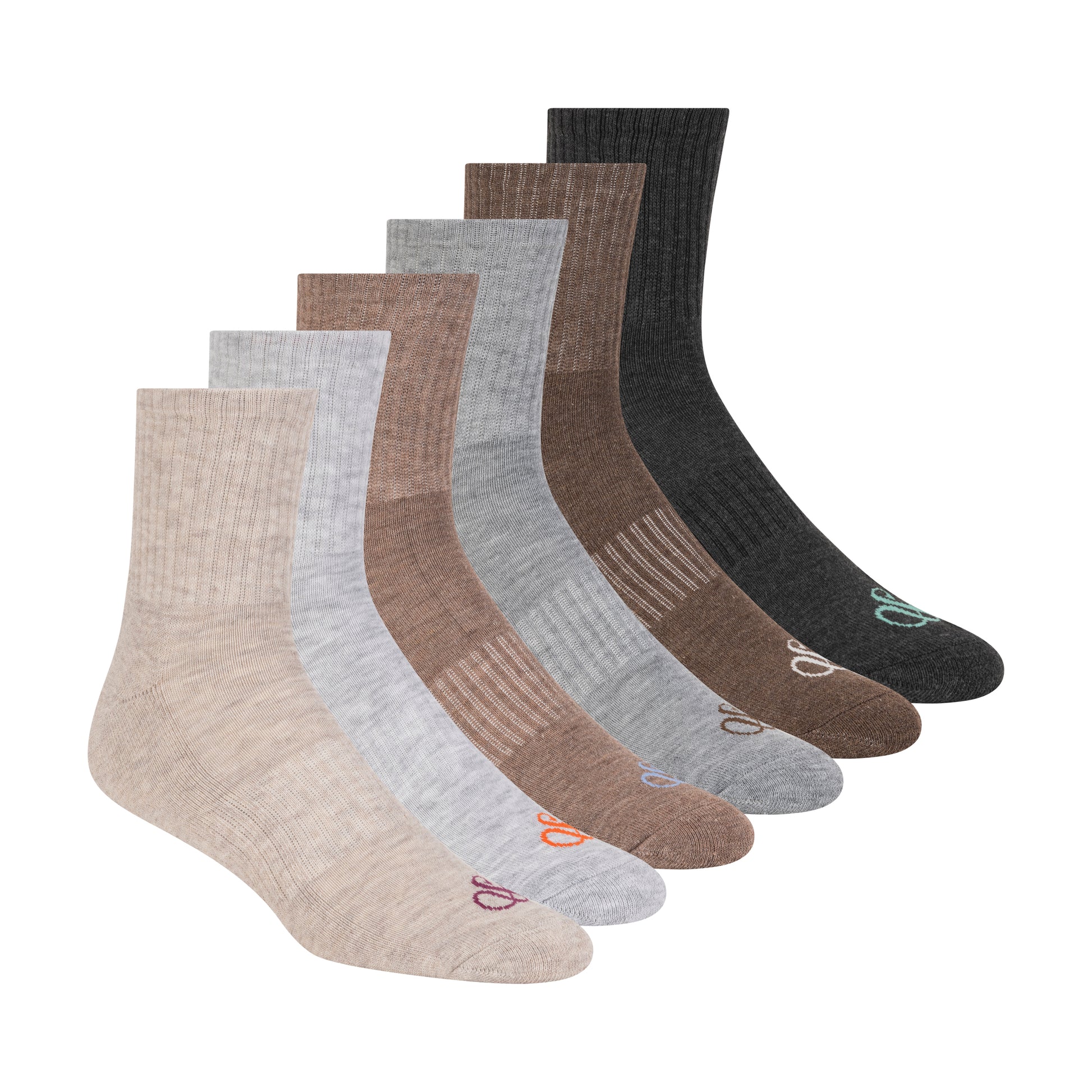 6PK MENS 1/2 TERRY HIGH QTR CREW