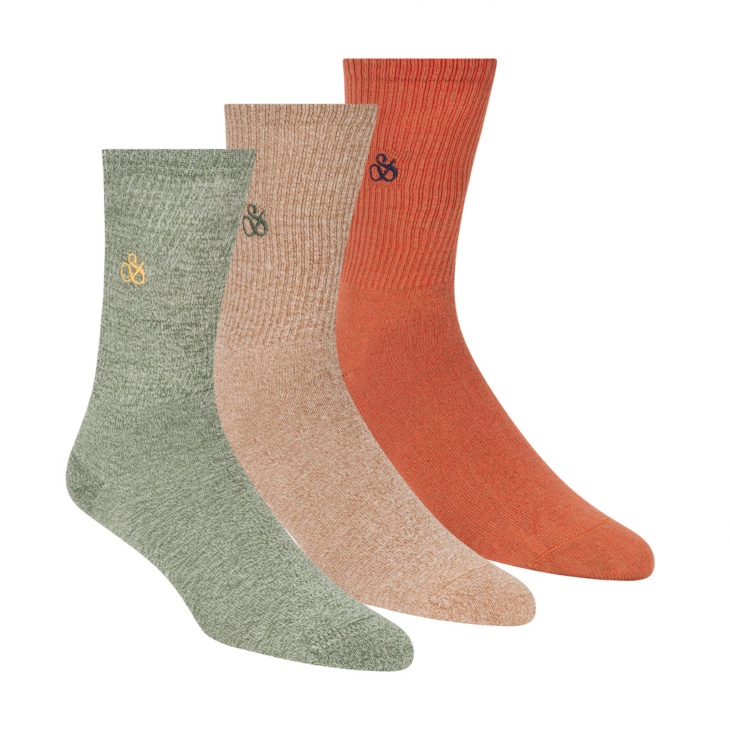 3PK MENS NON TERRY RIBBED CREW