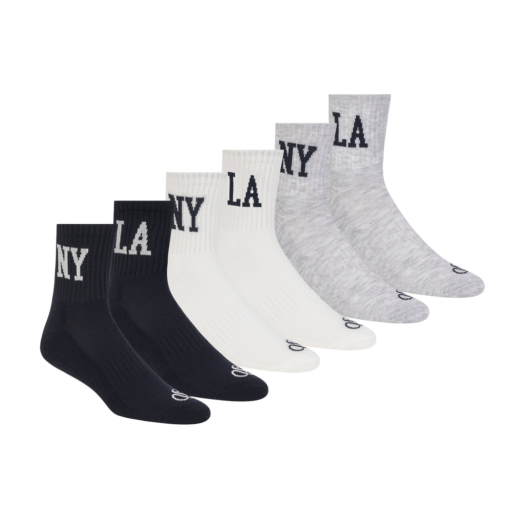 6PK MENS 1/2 TERRY HIGH QTR CREW