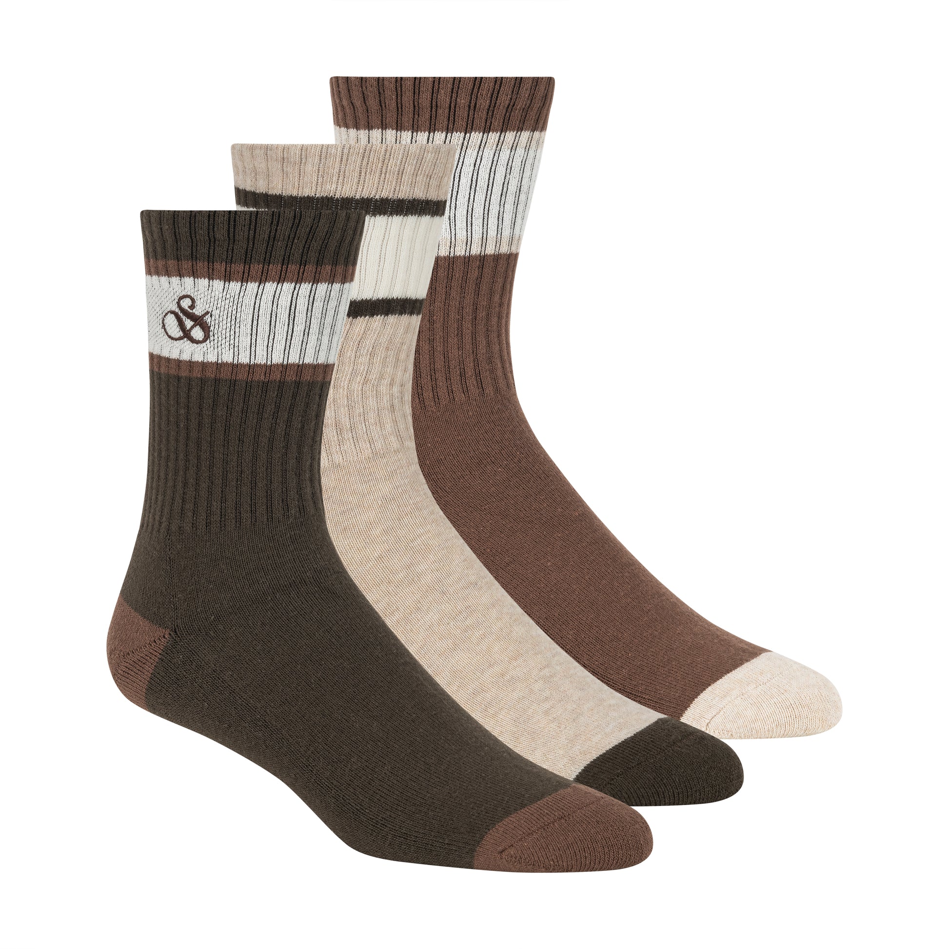 3PK MENS 1/2 TERRY COTTON CREW