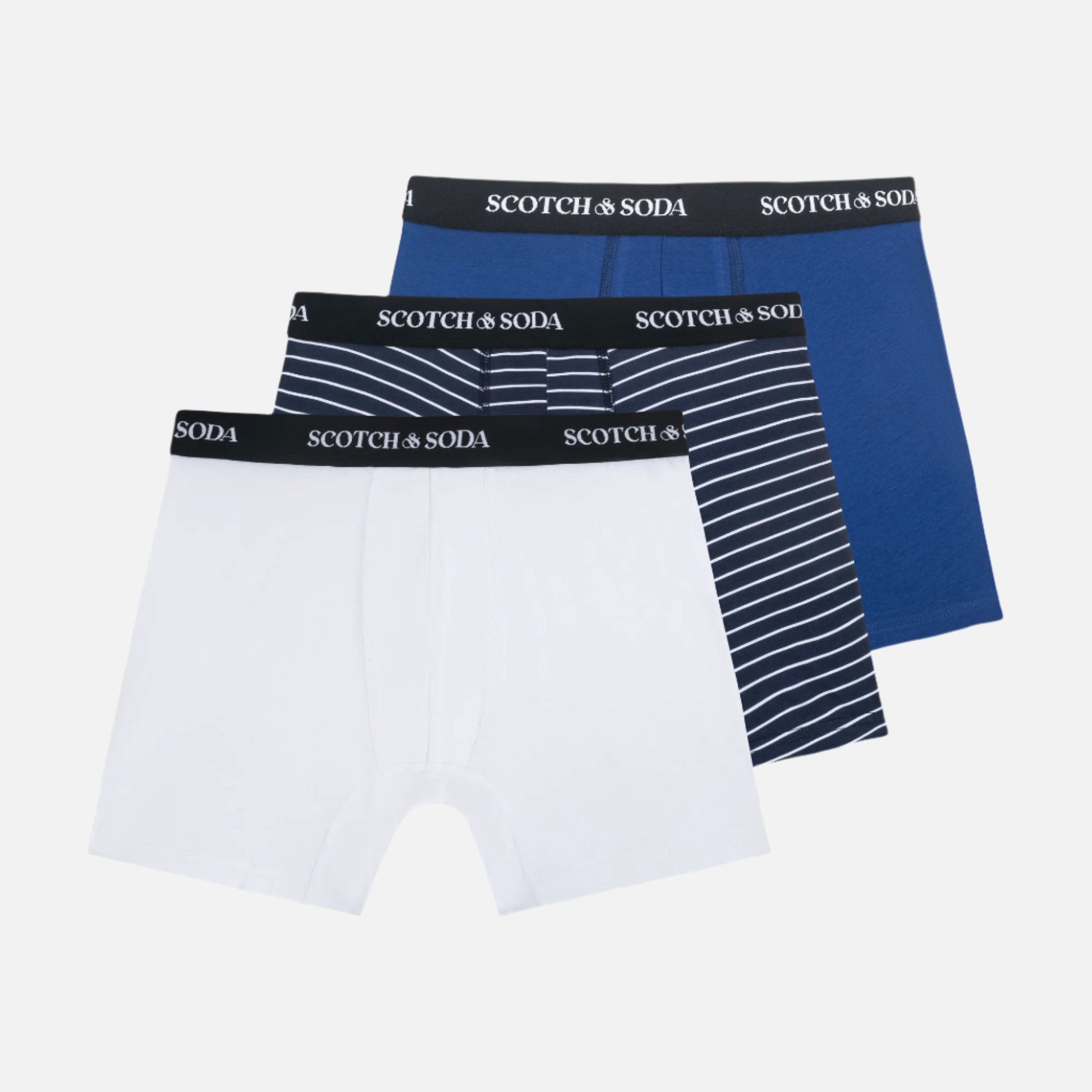3-PACK MEN'S COTTON BOXERS - NAVY / WHITE