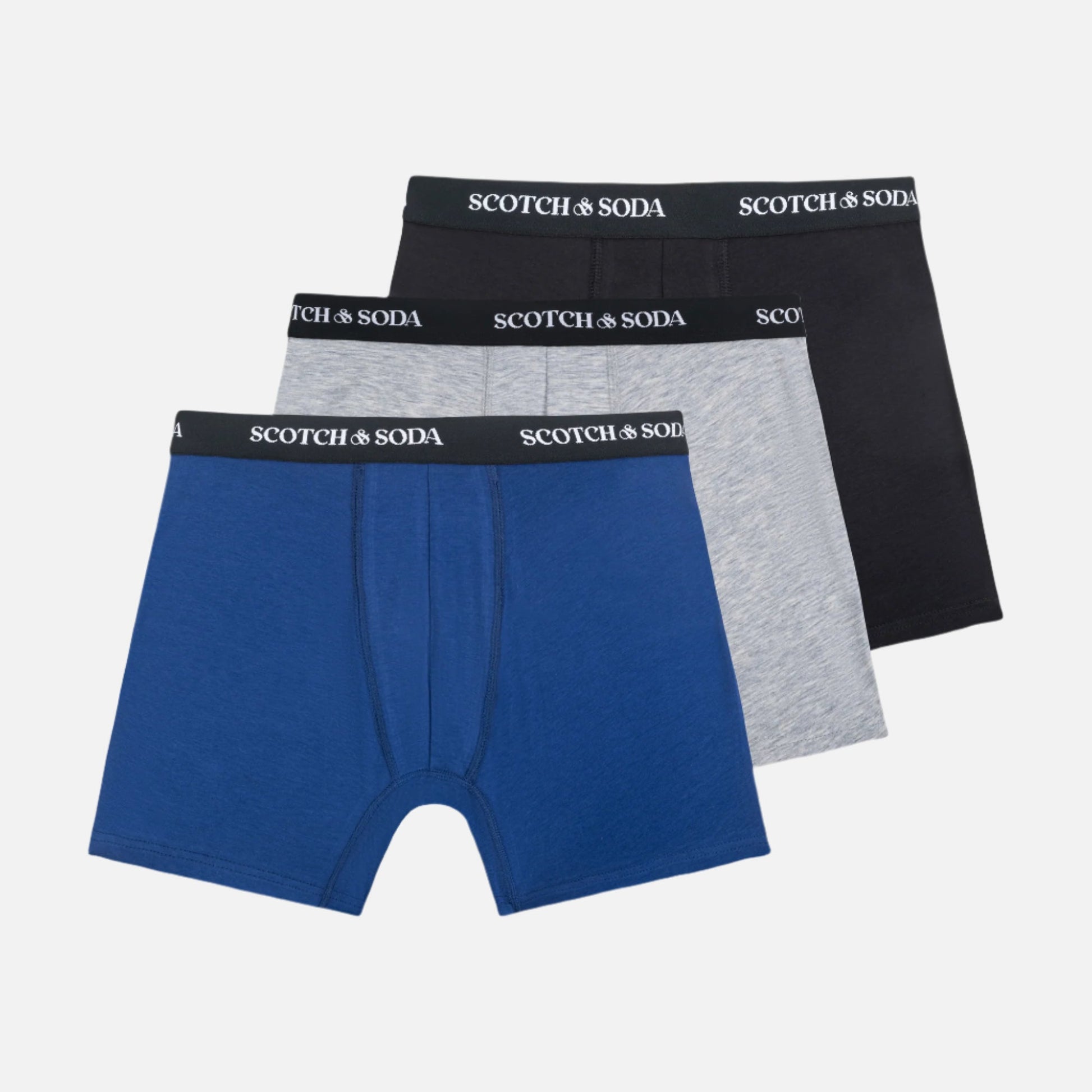 3-PACK MEN'S COTTON BOXERS - NAVY/GREY