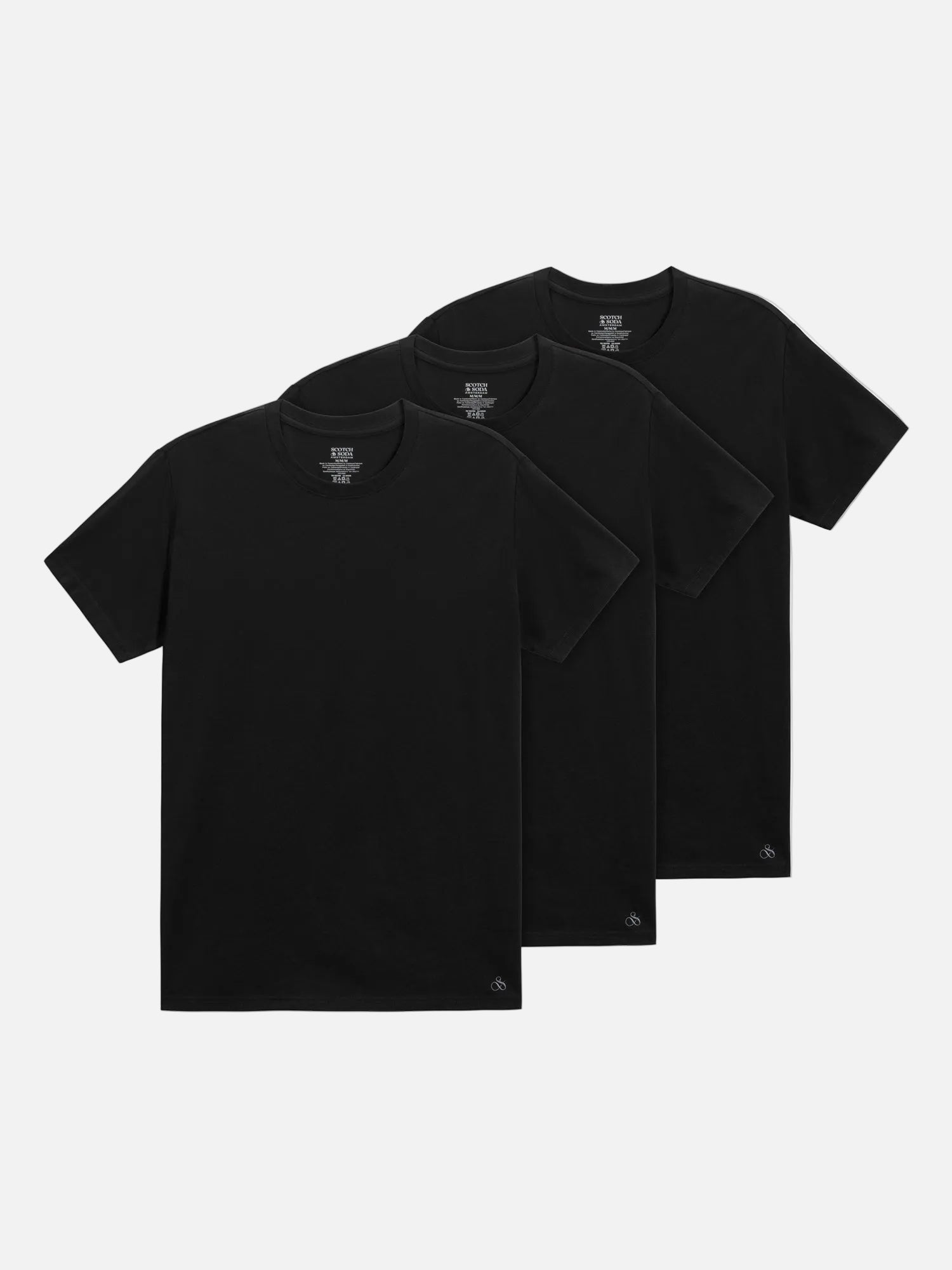 3-PACK MENS ULTRA SOFT CREW NECK T-SHIRTS - BLACK
