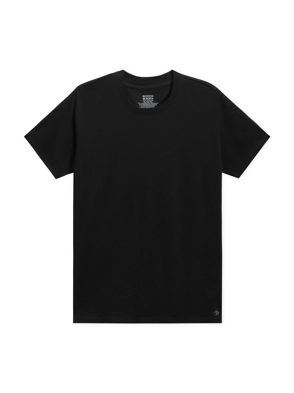 3-PACK MENS ULTRA SOFT CREW NECK T-SHIRTS - BLACK/BLUE
