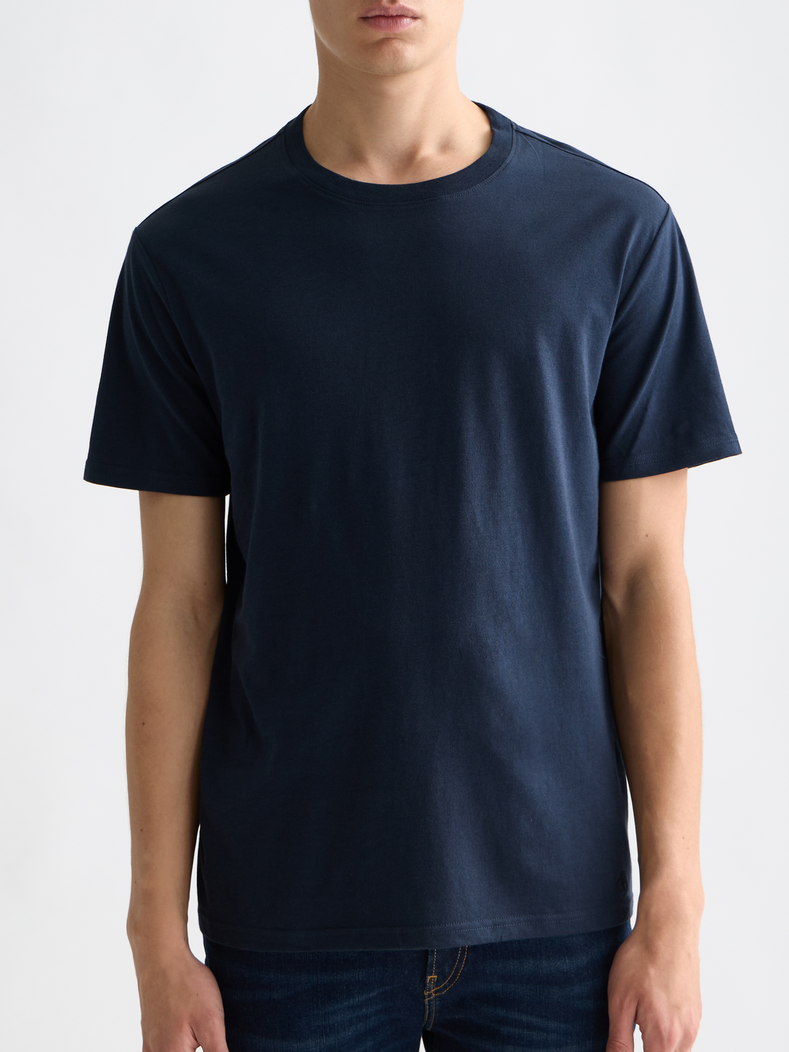 3-PACK MENS ULTRA SOFT CREW NECK T-SHIRTS - BLACK/BLUE