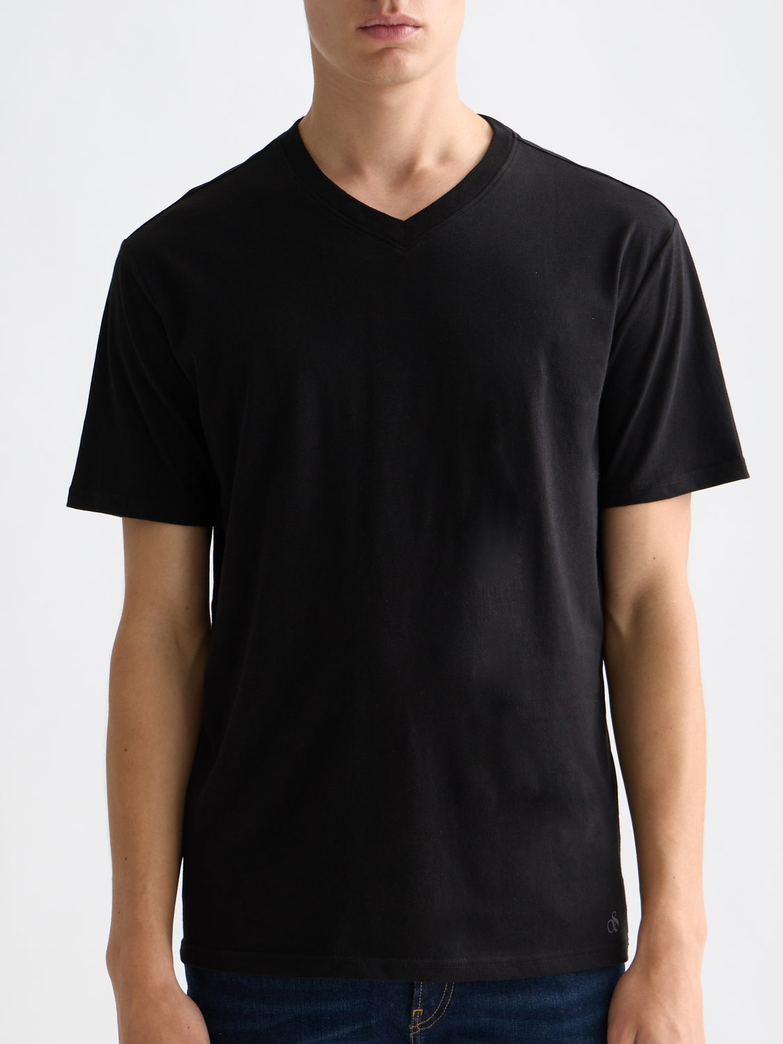 3-PACK MENS ULTRA SOFT V-NECK T-SHIRTS - BLACK