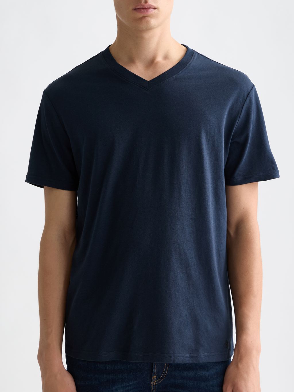 3-PACK MENS ULTRA SOFT V-NECK T-SHIRTS - BLACK/BLUE