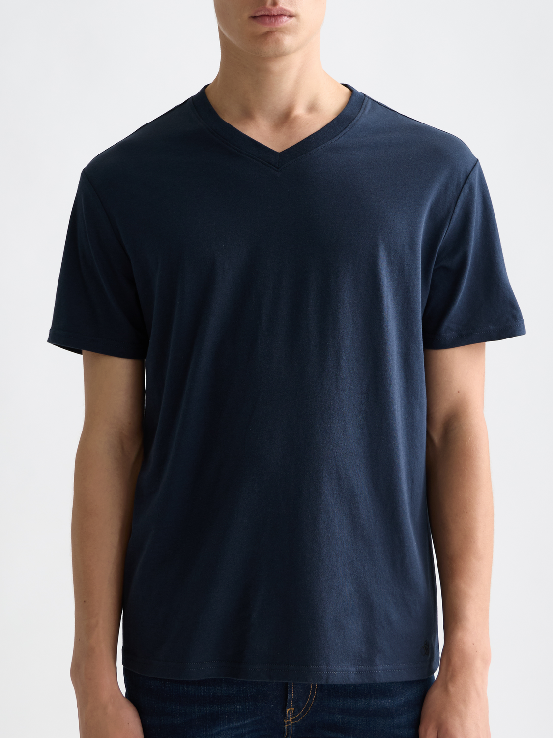 3-PACK MENS ULTRA SOFT V-NECK T-SHIRTS - BLACK/BLUE