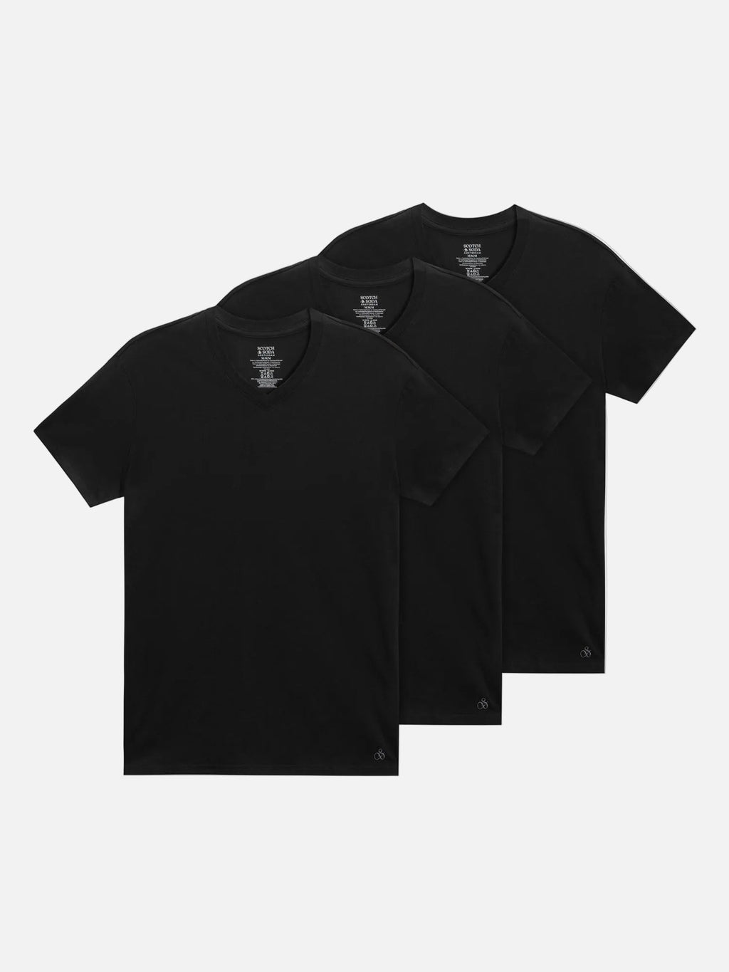3-PACK MENS ULTRA SOFT V-NECK T-SHIRTS - BLACK