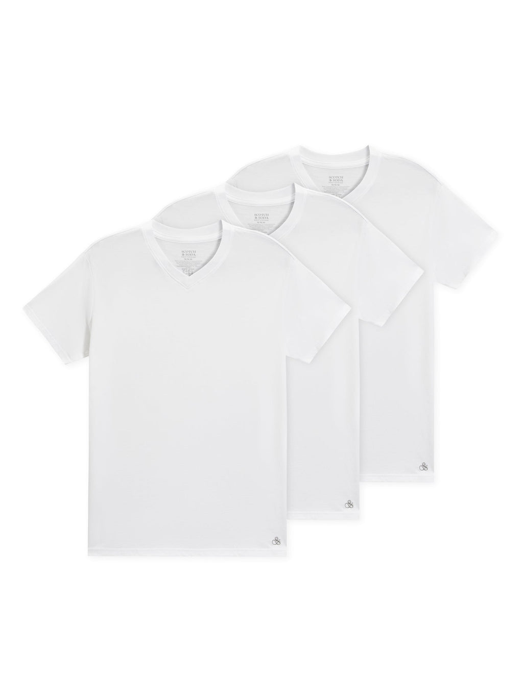 3-PACK MENS ULTRA SOFT V-NECK T-SHIRTS - WHITE