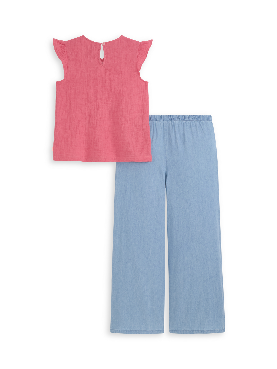 GIRLS S&S GIRLS 2PC FASHION TOP & DENIM PANT SET